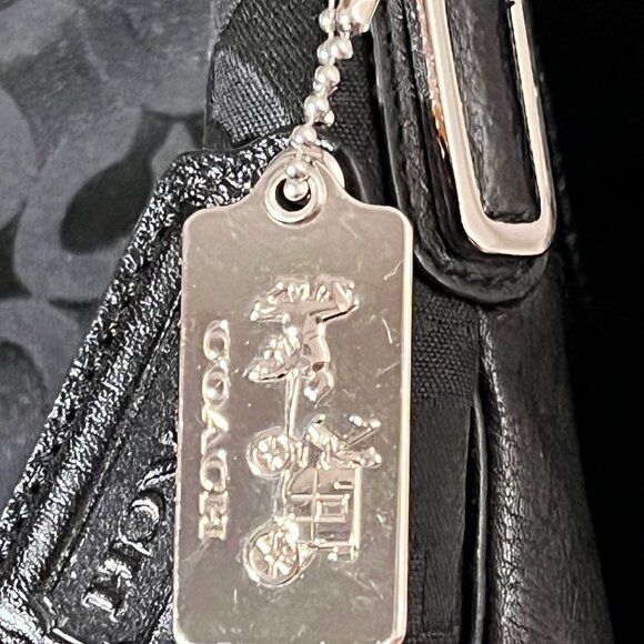 COACH-Madison Black Phoebe Art Signature Hobo Bag - Picture 2 of 12